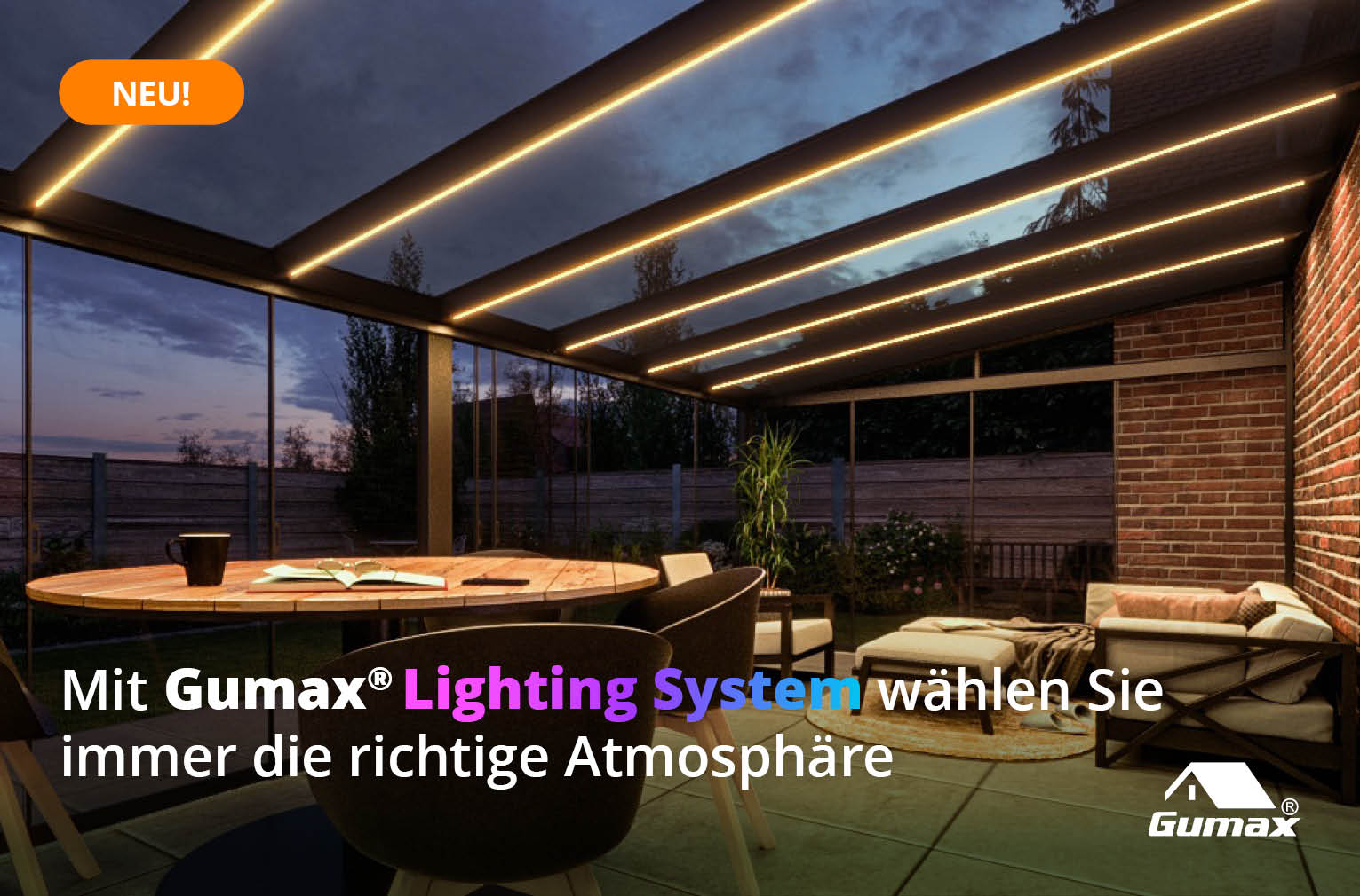 LED-Beleuchtung für Terrassenüberdachungen