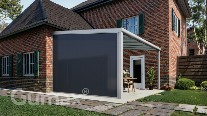 Aluminium Seitenwand mit anthraziten Paneelen 2301mm bis 2500mm