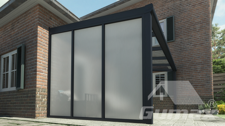 Opale Polycarbonat Seitenwand